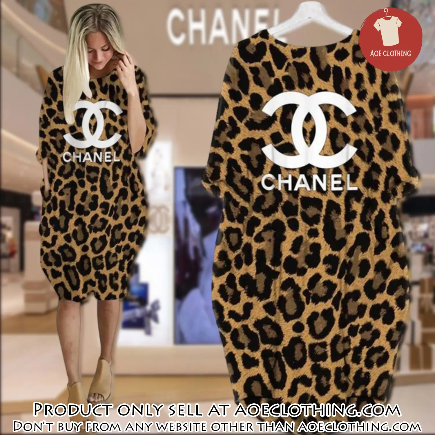 Chanel leopard batwing pocket dress luxury brand for women pd075 aoe1839399